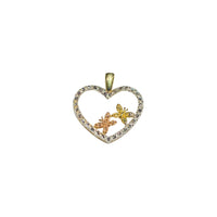 Tri-color Heart butterfly Pendant (10K)
