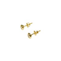 Diamond Round Earrings (14K).