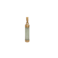 Light Green Jade Cylinder Charm Pendant (14K)