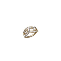 Cubic Zirconia Round & Baguette Bypass Ring (14K)