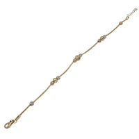 Tricolor Diamond Cut Beaded Bracelet (14K).