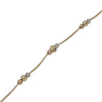 Tricolor Diamond Cut Beaded Bracelet (14K).