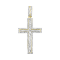 Diamond Baguette Cross Pendant (14K)