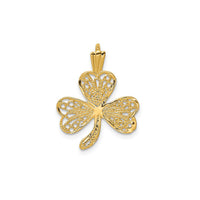 Outlined 3-Leaf Clover Shamrock Pendant (14K)