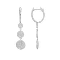 Diamond Drop Graduated Hoop Earring (14K)