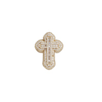 Two-Tone Zirconia Cross Ring (14K)