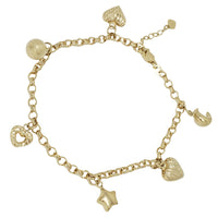 Heart Star Charm Bracelet (14K).
