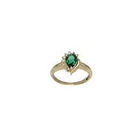Fancy Birthstone Pear CZ Ring (14K)