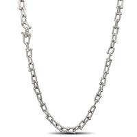 Beaded Paperclip Chain Necklace (Silver)
