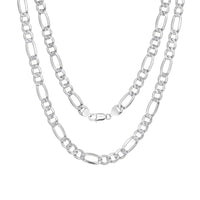 Diamond Cut Figaro Chain (Silver)