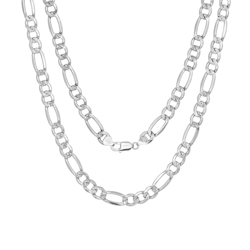 Figaro Chain (w/ Diamond Cut) Silver