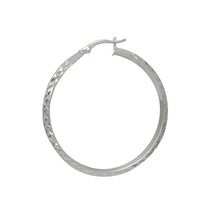 Diamond Cut Hoop Earrings (Silver)