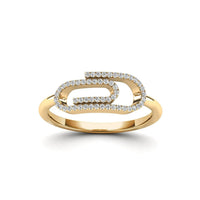 Diamond Safety Pin Ring (14K)