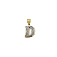 Two-Tone Double-Layered Textured Initial Pendant (14K)