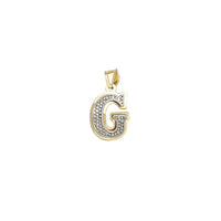 Two-Tone Double-Layered Textured Initial Pendant (14K)