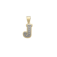 Two-Tone Double-Layered Textured Initial Pendant (14K)