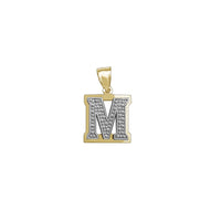 Two-Tone Double-Layered Textured Initial Pendant (14K)