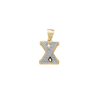Two-Tone Double-Layered Textured Initial Pendant (14K)