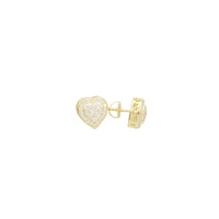 Cubic Zirconia Heart Stud Yellow Earring (Silver)