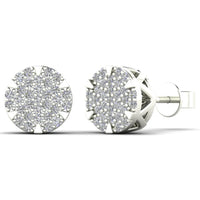 Diamond Round Stud Earrings (14K)