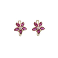 Iced-Out Flower Earrings (14K)