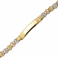 Tricolor Flower ID Bracelet (14K).