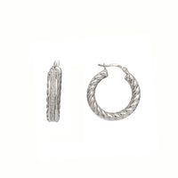 Fancy Hoop Earrings (Silver)