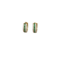 Zirconia Green Huggies Earring (14K)