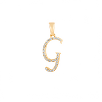 Diamond Letter G Initial Pendant (14K)