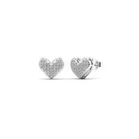 Diamond Heart Stud Earrings (14K)