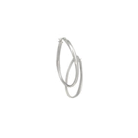Diamond-cut Oval-Shape Hoop Earrings (Silver)