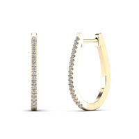 Diamond Oval Hoop Earrings (14K)