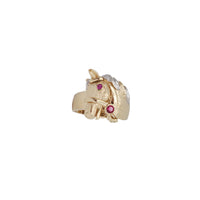 Red Stone Horse Head Ring (14K)