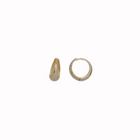Plain Domed Huggies Earrings (14K)