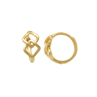 Double Rhombus Huggie Earrings (14K)