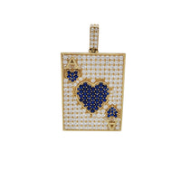 Zirconia Heart Playing Card (14K)