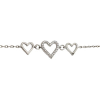 Heart Stone Bracelet (Silver)