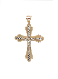 Diamond-Cut Crucified Jesus Pendant (14K)