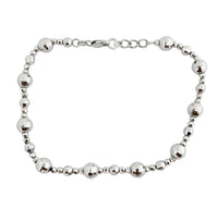 Diamond cut Ball Beads Station Bracelet (14K).