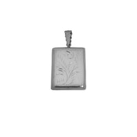 Floral textured Rectangle Locker Pendant (Silver)