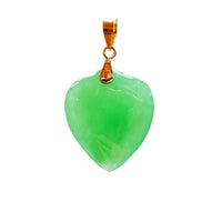 Green Heart Jade Pendant (14K)