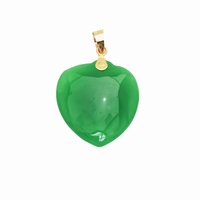Green Heart Jade Pendant (14K)