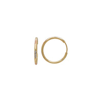 Tri-Color Diamond-Cut Hoop Earrings (14K)