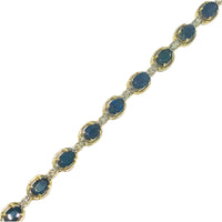 Oval Sapphire Diamond Bracelet (14K).