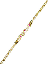 Heart Ruby Diamond Bracelet (14K).