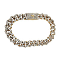 Iced-Out Monaco Cuban Bracelet (14K).