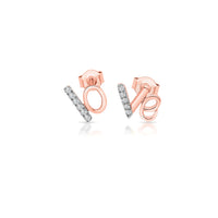 Diamond "Love" Stud Earrings (14K)