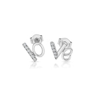 Diamond "Love" Stud Earrings (14K)