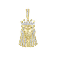 Diamond Jesus Face Pendant (14K)