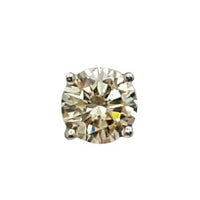 Multicolor Zirconia Solitaire Round Stud Earring (Silver)